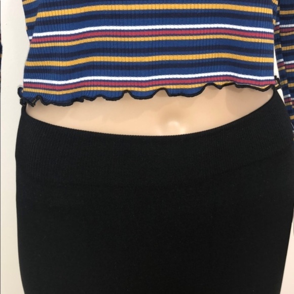 New No Comment Long Sleeve Striped Crop Top - Picture 4 of 12